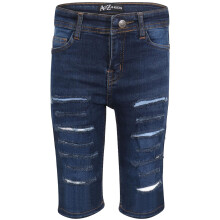 (13 Years, Dark Blue) Boys Girls Dark Blue Ripped Denim Comfort Shorts