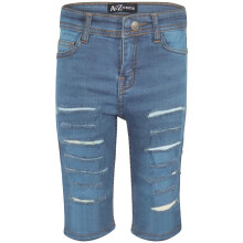 (11-12 Years, Light Blue) Boys Girls Ripped Denim Shorts Comfort Stretch Pants