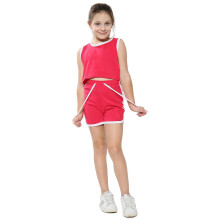 (7-8 Years, Pink) Kids Girls Pink 100% Cotton Shorts Set 5-13 Years