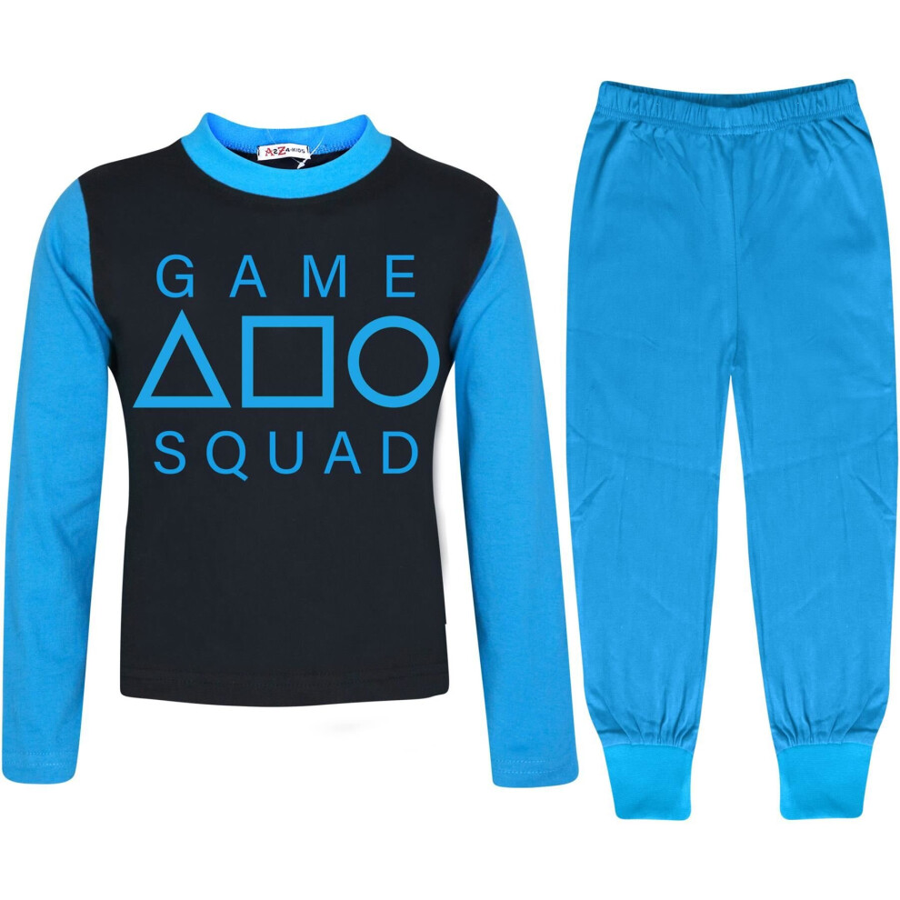 (11-12 Years, Blue) Unisex Game Squad Cosplay Pyjamas 2 Piece Set 2-13