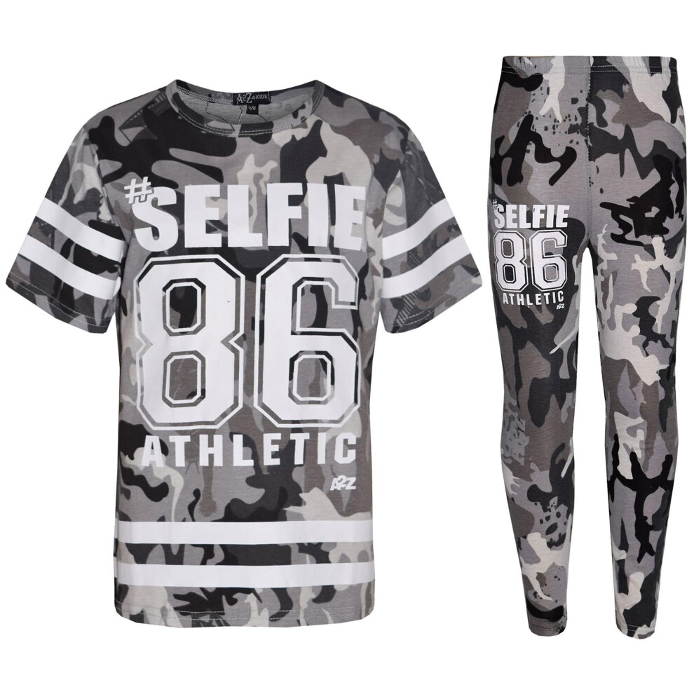 Girls #Selfie 86 Athletic Camo T Shirt Legging Set-image-OPC-P8XC8YX-NEW