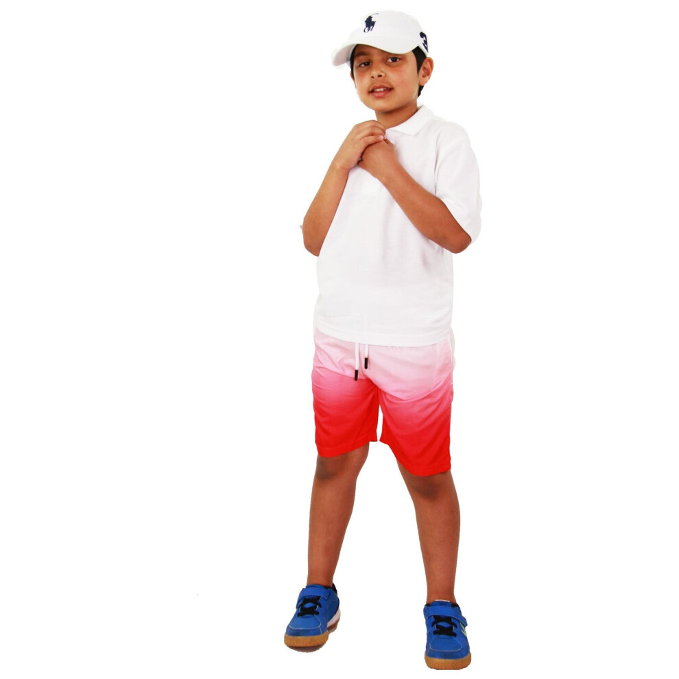 (13 Years, Red) Boys Two Tone Summer Chino Short Knee Length Shorts