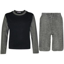 (9-10 Years, Grey) Unisex Grey T Shirt & Shorts Outfit Sets 5-13