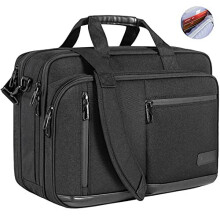 VANKEAN Laptop Briefcase for Men Women, Fits Up to 17.3 Inch Laptops Premium Shoulder Bag with Strap Expandable Messenger Bag, Water-Repellent La