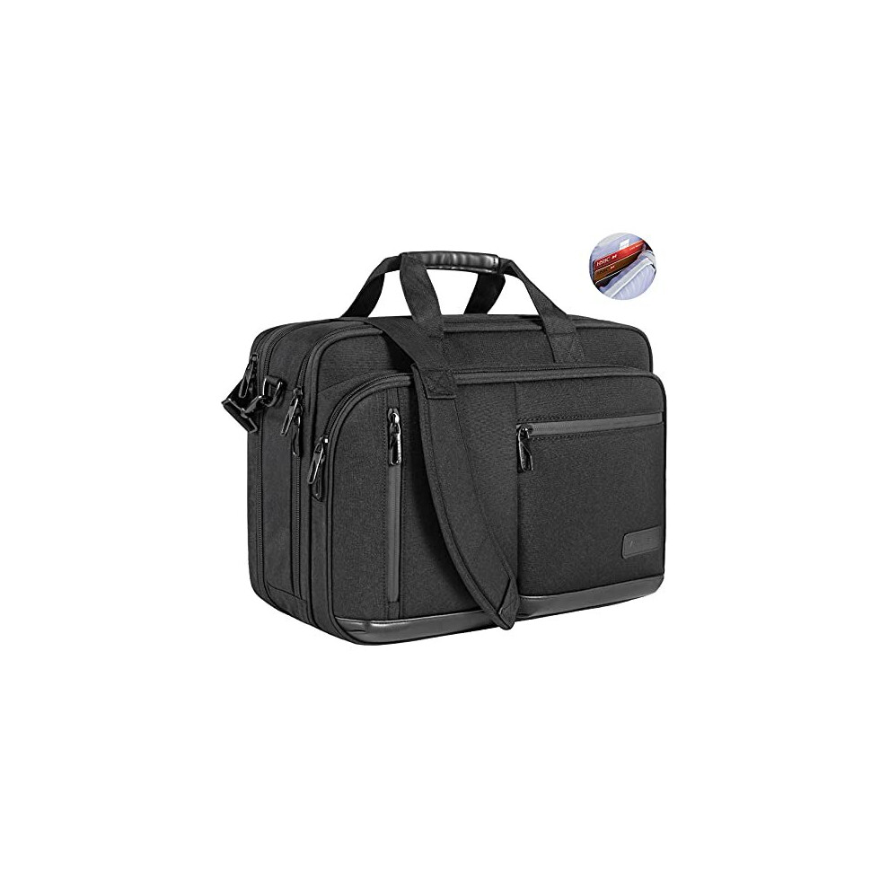 VANKEAN Laptop Briefcase for Men Women, Fits Up to 17.3 Inch Laptops Premium Shoulder Bag with Strap Expandable Messenger Bag, Water-Repellent La
