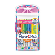 Paper Mate InkJoy Mini Ballpoint Pens Retractable Medium Point (1.0mm), Candy Pop Wraps (Pack of 10 Pens)