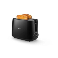 Philips Toaster, 8 Settings, Integrated bun warming rack, Compact design, Black, HD2581/91