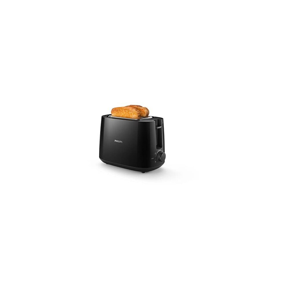 Philips Toaster, 8 Settings, Integrated Bun Warming Rack, Compact Design, Hd2581/91 Black