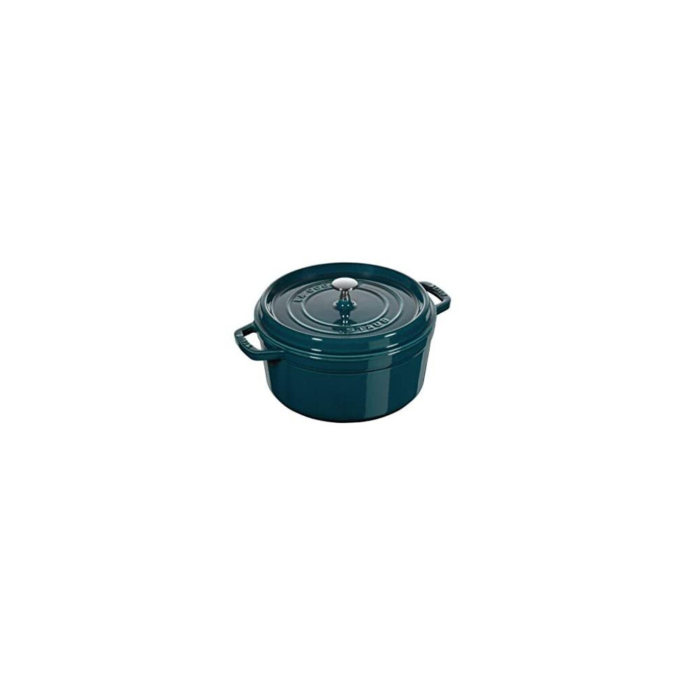 STAUB 1003317 Cast Iron Roaster/Cocotte, Round, 28 cm, 6.7 L, La Mer