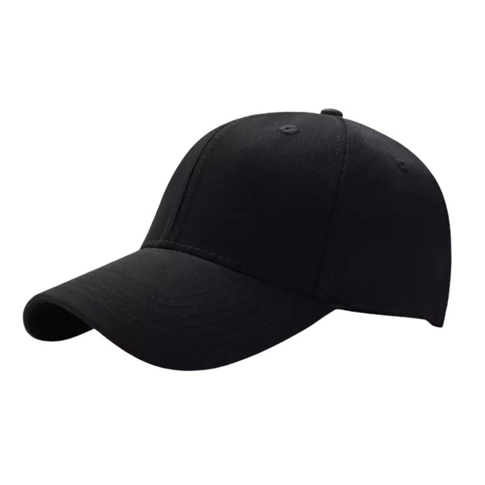 (Black) Unisex Plain Baseball Cap Sports Hat Peak Cap Classic Cap Mens Boys Ladies Hat