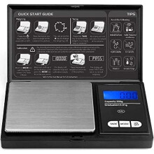 REQUISITE NEEDS Digital Pocket Scale Portable Digital Kitchen Scale Weighing Scale 0.01g 200g-BLACK (2 x AAA BATTERIES INCLUDED)
