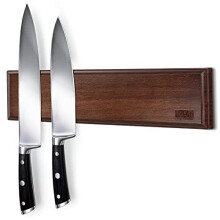 HOSHANHO Magnetic Knife Rack 40 cm, Magnetic Knife Holder for Wall, Acacia Wooden Magnetic Knife Strip, Knife Holder with Powerful Magnetic