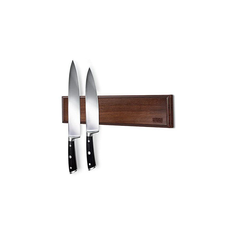 Hoshanho Magnetic Knife Rack 40 Cm, Magnetic Knife Holder For Wall, Acacia Wooden Magnetic Knife Strip, Knife Holder With Powerful Magnetic