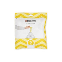 Brabantia PerfectFit Bin Liners (Size A/3 Litre) Thick Plastic Trash Bags with Tie Tape Drawstring Handles (40 Bags)