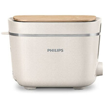 Philips Eco Conscious Edition Toaster 5000 Series, 100% Bio-based plastics*, 8 Browning Settings, 2 Slot Compact Design, 830W Power, Silk White M