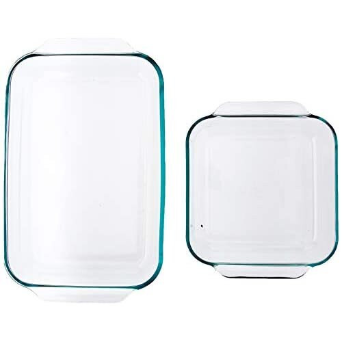 Pyrex Pyrex Basics Clear Glass Baking Dishes - 2 Piece Value-Plus Pack - 1 Each: 3 Quart Oblong, 2 Quart Square by Pyrex 1
