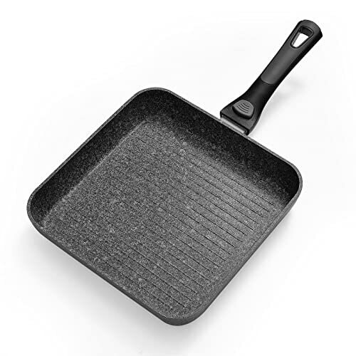 Rainberg 26cm Square NonStick Griddle Pan for Induction, Electric & Gas