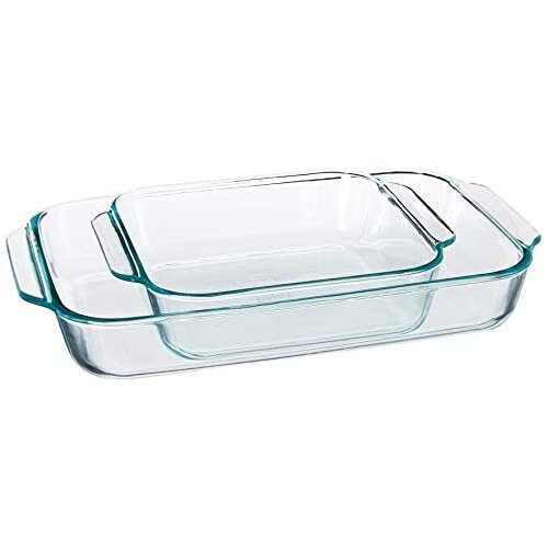 Pyrex Pyrex Basics Clear Glass Baking Dishes - 2 Piece Value-Plus Pack - 1 Each: 3 Quart Oblong, 2 Quart Square by Pyrex 2
