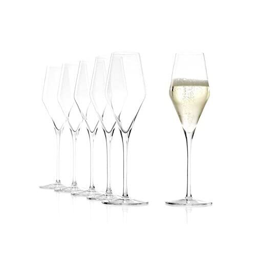 Stölzle Lausitz Champagne Glasses Quatrophil 292 ml, set of 6, on a par ...