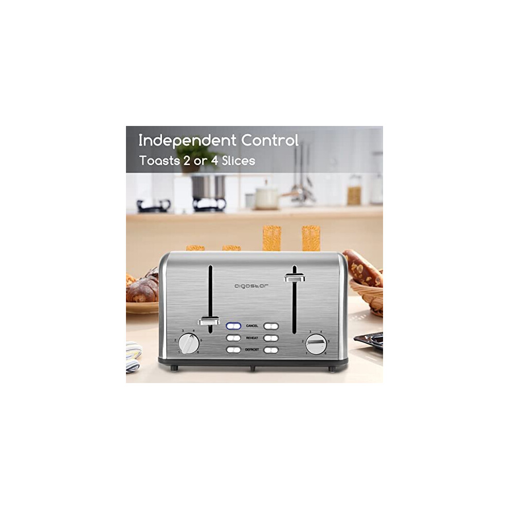 aigostar-stainless-steel-toaster-4-slice--independent-and-extra-wide-slots--defrost---reheat-functions--1550w-electric-toaster-with-high-lifting
