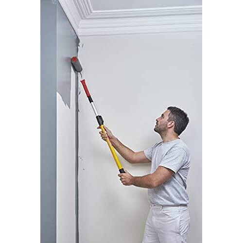 ProDec PREX003 2' - 4' Button Lock Extension Pole for Paint Roller Frames, Yellow 1