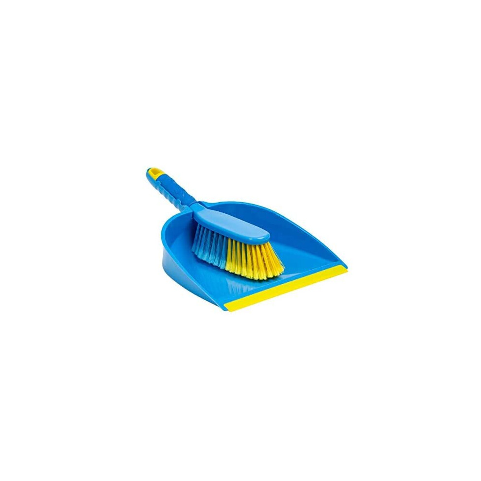 Wham Flash Blue Plastic Dustpan and Sweeping Brush Set