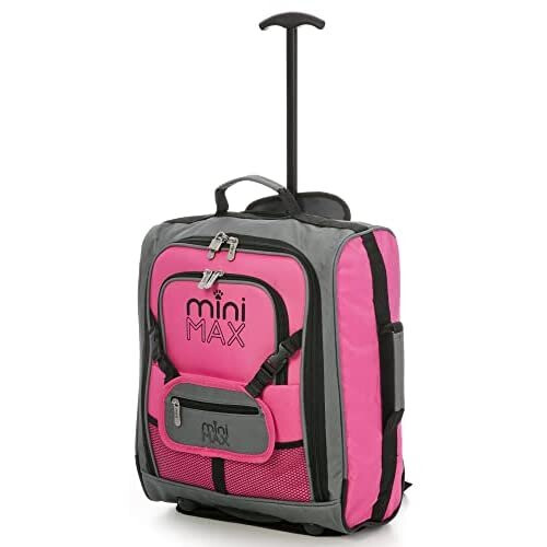 Aerolite MiniMAX Fits easyJet 45x36x20 New 2021 Hand Cabin Luggage Under Seat Trolley Backpack Carry On Cabin Hand Luggage Bag 45x35x20cm Pink on OnBuy