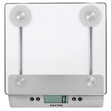 Salter Aquatronic Digital Stylish Glass Platform Silver Design Electronic Cooking Scale Appliance Home Kitchen, Weigh Food Accurate Precisio