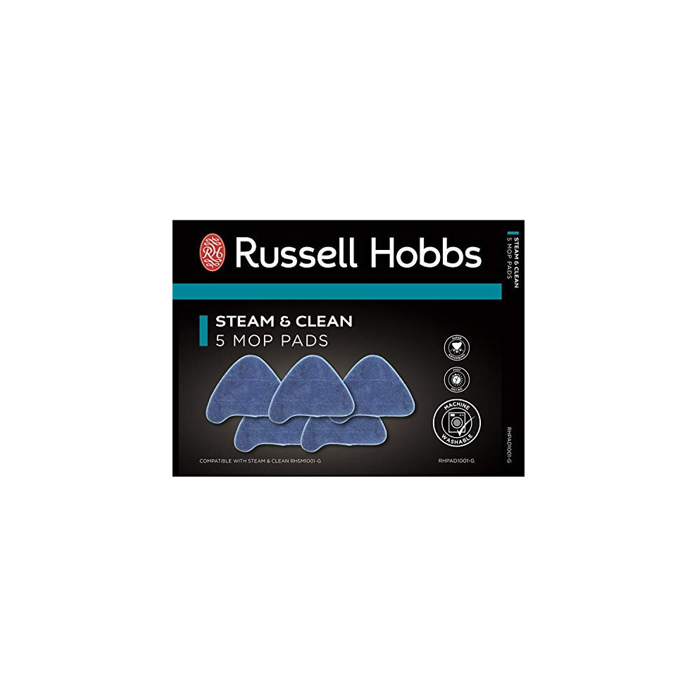 Russell Hobbs Replacement Steam Mop Pads for RHSM1001-G Steam & Clean Mop, Pack of 5, RHPAD1001-G