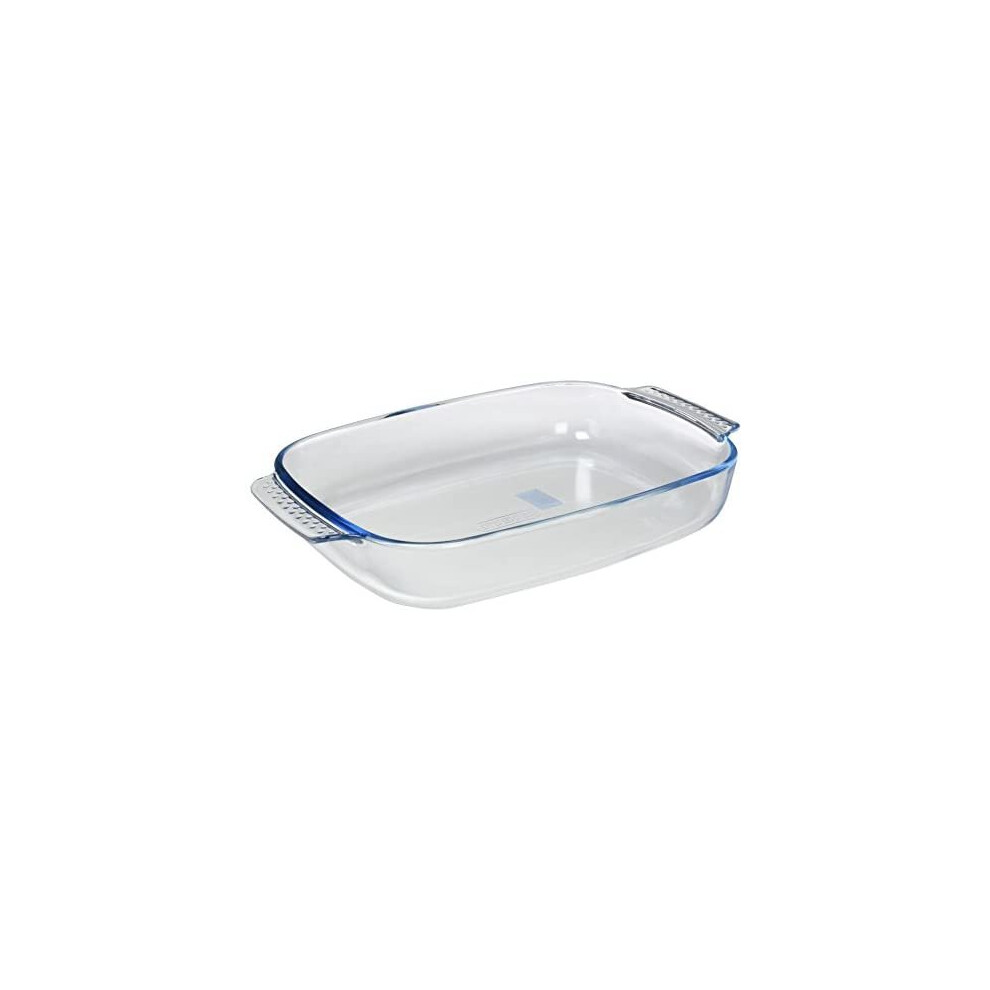 Pyrex Borosilicate Glass Rectangular Roaster with Easy Grip Handles, 39x25cm