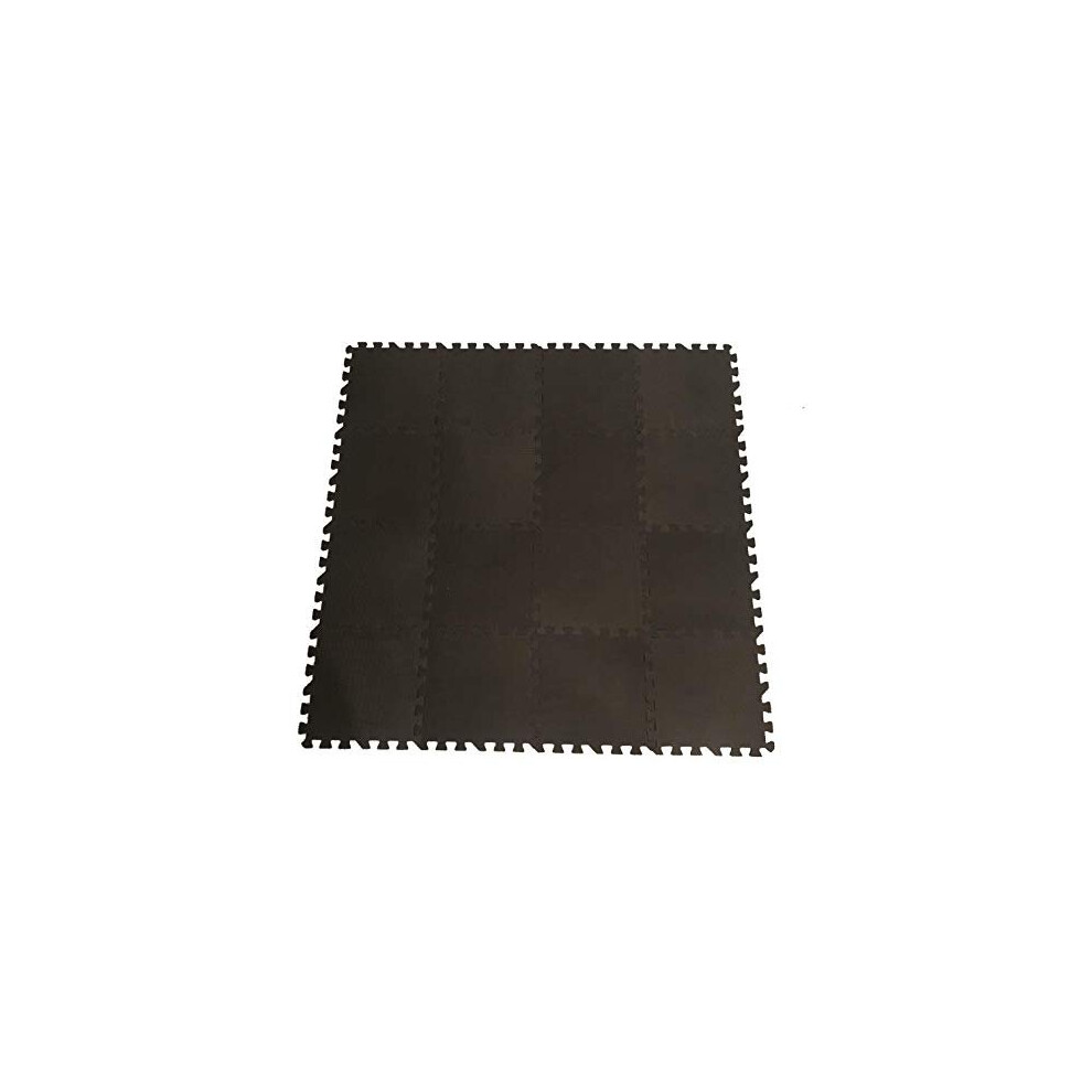 16Pc 30.5 X 30.5 X 1Cm Interlocking Foam Play Mat Set Black Grendle