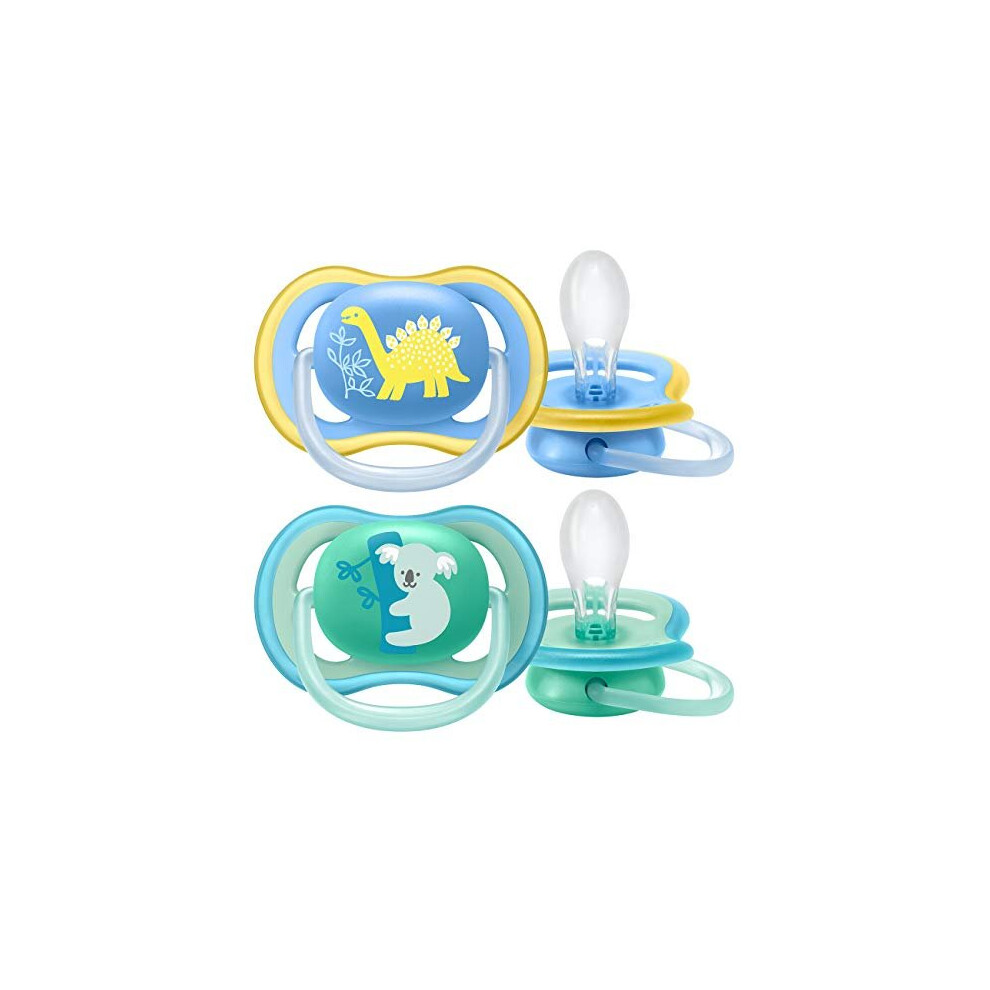 Philips Avent SCF349/11 Ultra Air Dummy 18+ months, Breathable Orthodontic, BPA free, Double pack, Dinosaur/Koala