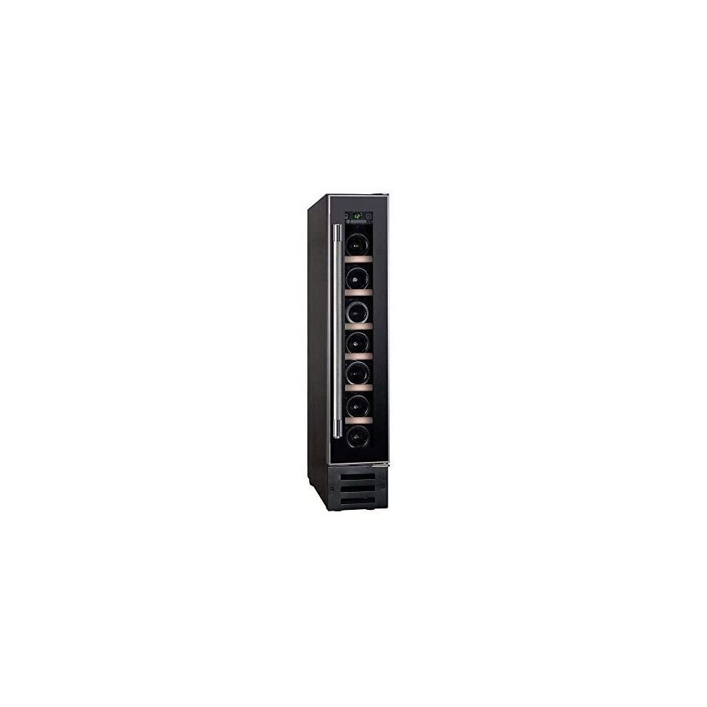 Hoover Hwcb15uk Freestanding Wine Cooler, Single Zone Temperature, 7 Bottle Storage, 15Cm Wide, Black