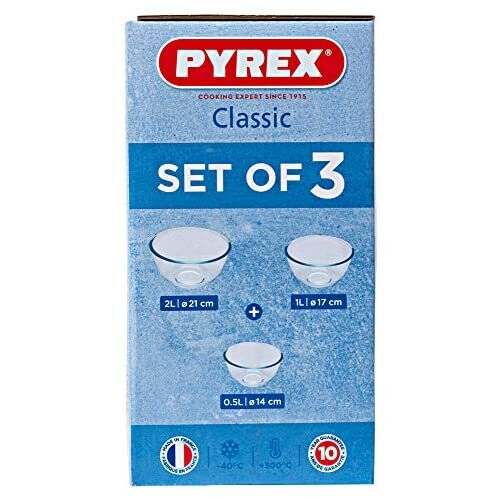 Pyrex Pyrex Bowl Set, 0.5L/1.0L /2.0L, 3 Piece 1