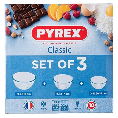 Pyrex Pyrex Bowl Set, 0.5L/1.0L /2.0L, 3 Piece 2