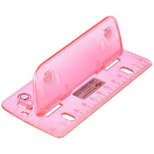 Wedo 67809 Double Pocket Hole Punch Plastic for Filing for 8 cm Perforation with 12 cm Scale, Pink