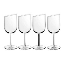 Villeroy & Boch New Moon Set, 4 Pieces, Elegant, Modern Sloping White Wine, Crystal Glass, Transparent, Dishwasher Safe