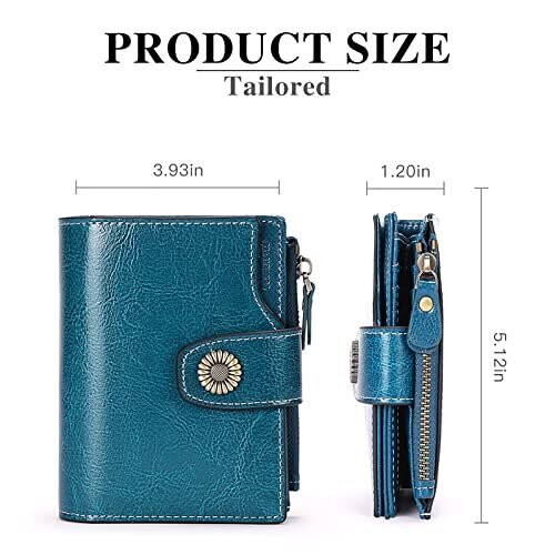 SENDEFN Small Women Wallet Genuine Leather RFID Blocking Bifold Small Purse 2