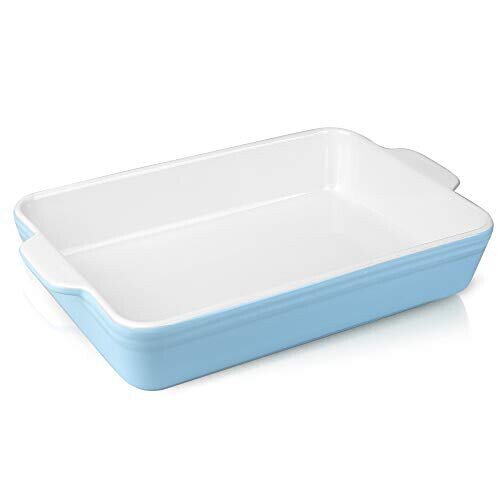 Ronnior Individual Lasagne Dish Large Deep, Ceramic Oven Dish, Serving Dish, Rectangular Baking Dish, Ceramic Baking Tray, Roasting Cooking