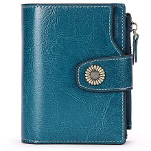SENDEFN Small Women Wallet Genuine Leather RFID Blocking Bifold Small Purse