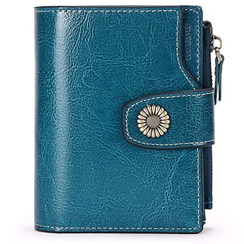 SENDEFN Small Women Wallet Genuine Leather RFID Blocking Bifold Small Purse