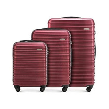 WITTCHEN Sturdy case Set 3 Pieces. Trolley Suitcase Travel Suitcase by Wittchen ABS Hard Shell Suitcase Set Trolley 4 Wheels Combination Lock Bur