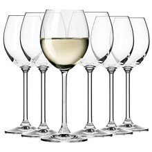 KROSNO White Wine Glasses | Set of 6 | 250 ML | Venezia Collection | Perfect for Home, Restaurants and Parties | Dishwasher Safe