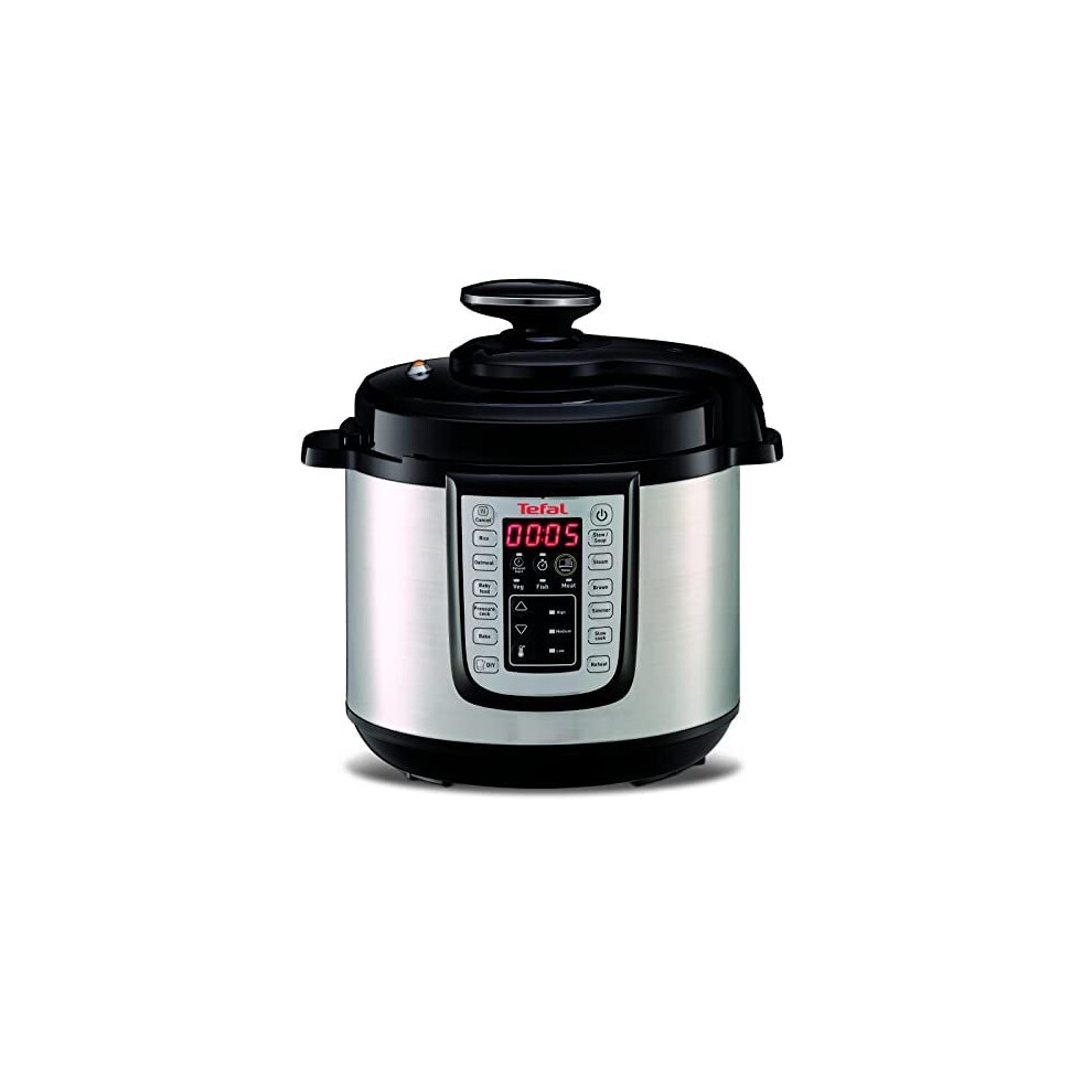 Tefal Fast&Delicious CY505E10 Multicooker - 25 Stainless Steel Programmes - Quick Pressure Cooking - Safety Pressure Technology - 6 litres -