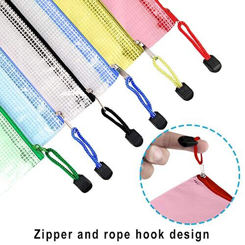 Plastic Wallets - 24 Pieces Document Folder File Zipper Bags A4 Plastic Wallet Folder Extra Thick Zip Lock Bags 2