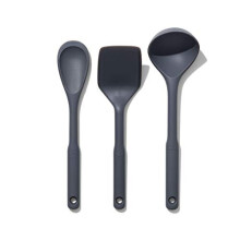 OXO 11303200 Good Grips 3-Piece Silicone Utensil Set, Gray