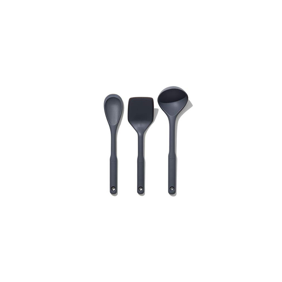 OXO 11303200 Good Grips 3-Piece Silicone Utensil Set, Gray