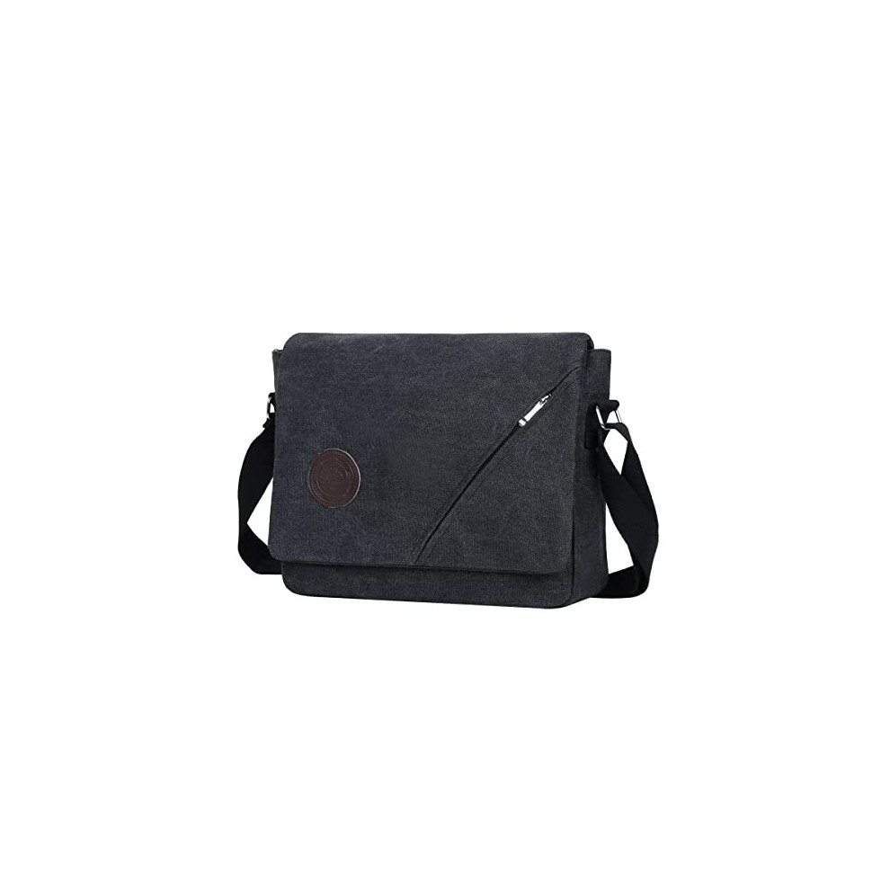 Eshow Men Messenger Bag canvas laptop Shoulder Bag for Men 14 inch Tablet Messenger Briefcase Work MacBook Pro Crossbody Bag Satchel for Casual B