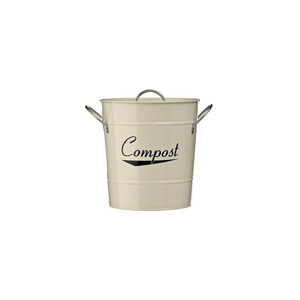 Premier Housewares 510015 Compost Bin - Cream , H21 x W19 x D19cm