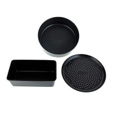 Ninja Non-Stick Loaf Tin, Cake Tin & Crisper Tray Bakeware Set [4380J300EUUK] Official Accessory Compatible with Ninja Foodi Multi-Cookers O